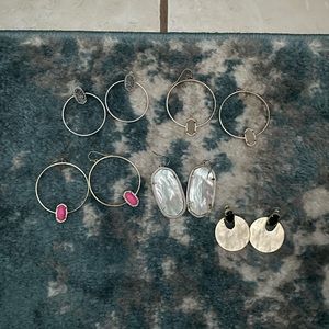 Lot of 5 Pairs Kendra Scott Earrings Gold & Silver
